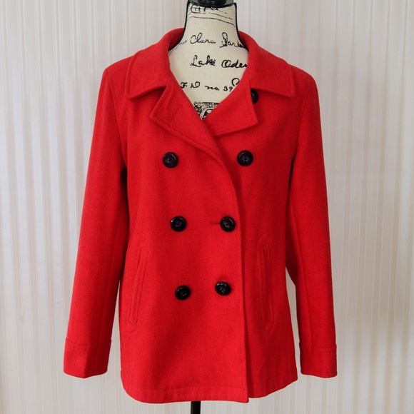 Old Navy Jackets & Blazers - EUC Red Old Navy Pea Coat